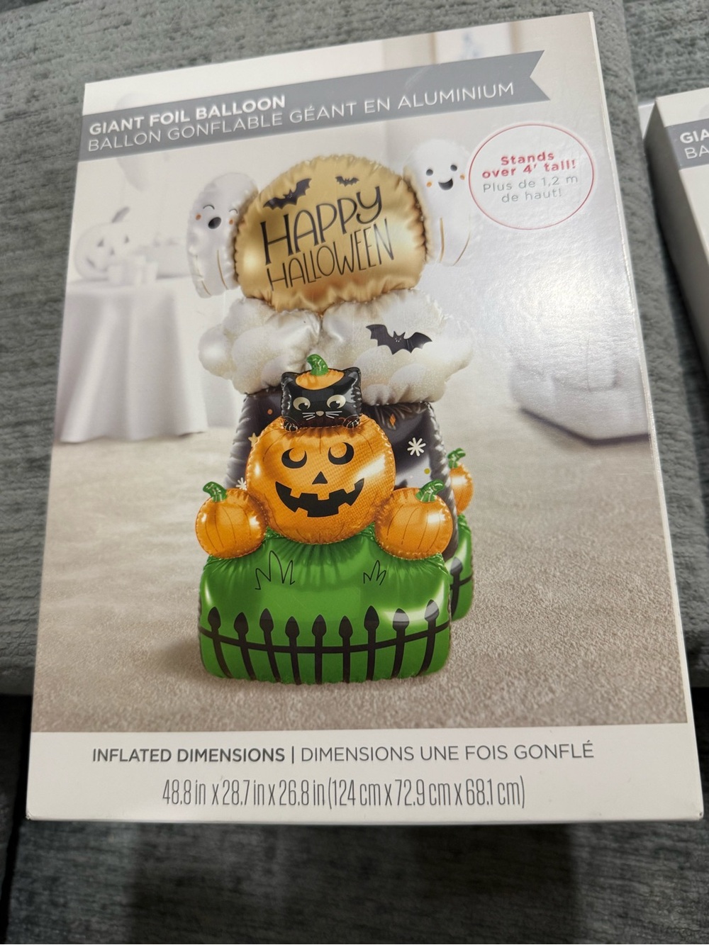 Halloween Giant Foil Pumpkin Stack Balloon - Orange & Green